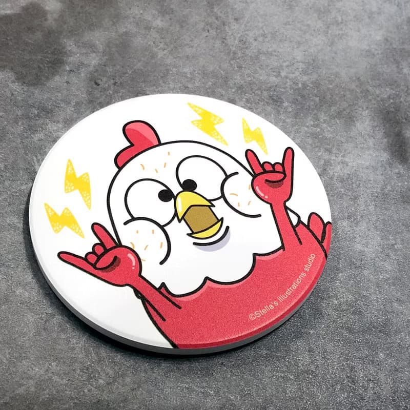 Funny Three Chickens 放3雞 | 陶瓷吸水杯墊 - 好HIGH款