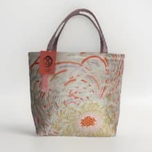 獨一無二真絲和服袋帶托特包, 日本手工刺繡升級改造包, 和風藝術