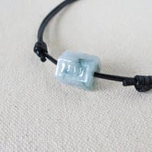 本命年【六字大明咒】飄花翡翠韓國蠟線項鍊*ZT23*招財、防小人