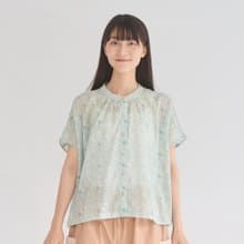 透膚寬版上衣/飛櫻/微風綠/花束