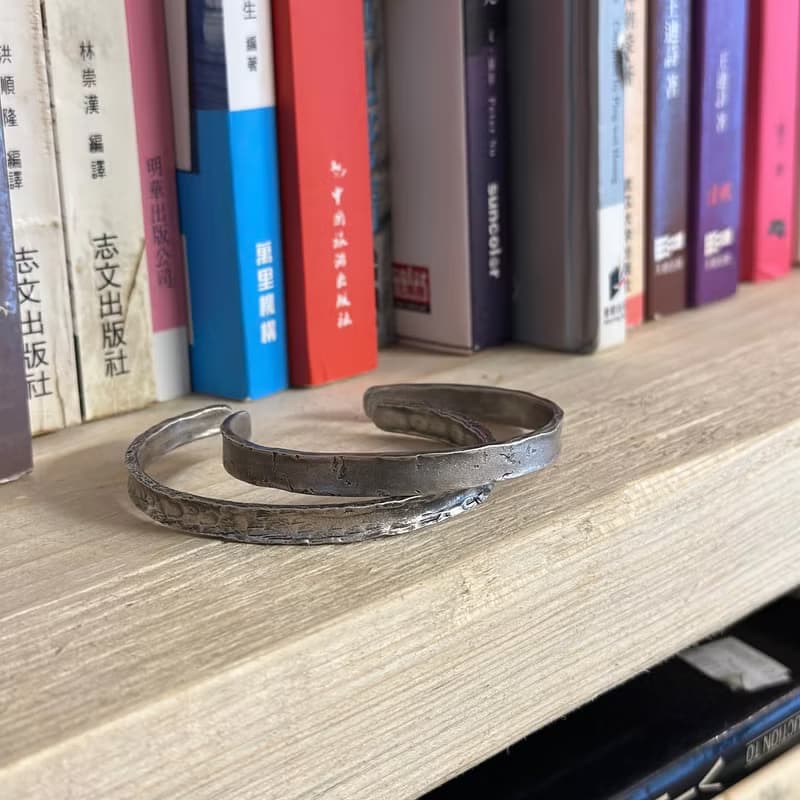 手工純銀紋路手鈪手鐲