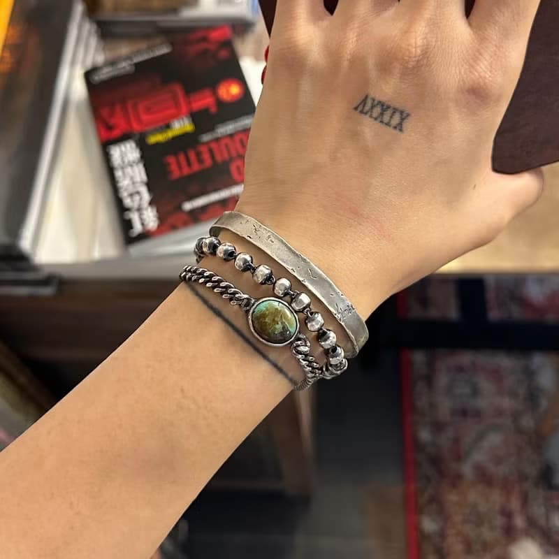 手工純銀紋路手鈪手鐲