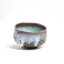 明芽窯 l 柴燒灰釉杯 茶杯 水藍 銅紅 冰裂 流釉 陶杯 蒐藏品 H6
