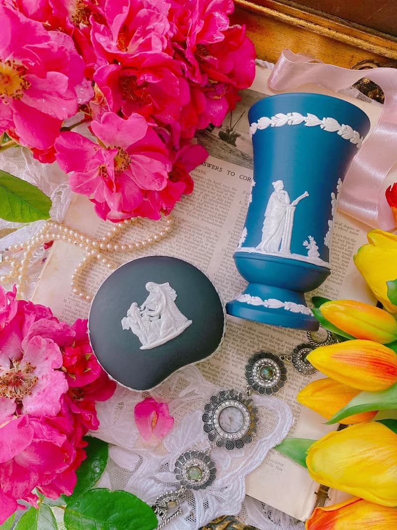英國製Wedgwood jasper黑色浮雕希臘神話珠寶盒飾品盒情人節禮物