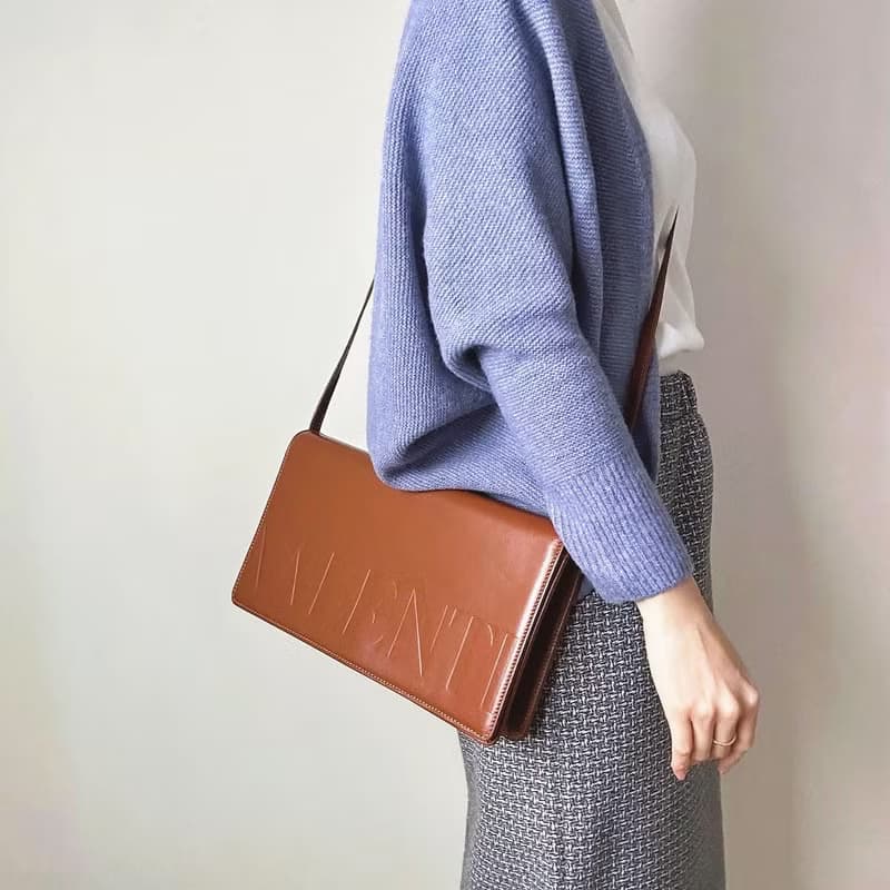 中古正品 Valentino Garavani 棕色真皮長形手袋 斜背包 男女適用