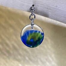 琉璃耳環 單邊1只 夾式耳環 窗花復古耳環 手作飾品 醫療鋼耳環