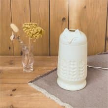 日本Decole 電動加濕器 - 濕潤白雪雪雕刻貓