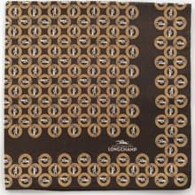 Longchamp Vintage Handkerchief Pocket Square Monogram Logo 18 x 18 inches