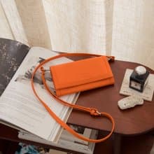 真皮平紋扣式兩用包| 錢包 | 斜跨包 | 孔雀藍【快速出貨】【禮物