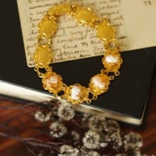 Damn Good Vintage古董10CT LINED 包金金色仕女手鍊 BR81