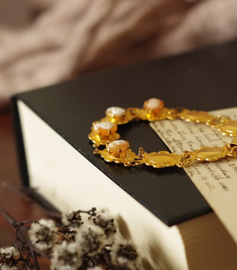 Damn Good Vintage古董10CT LINED 包金金色仕女手鍊 BR81