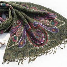 羊絨毯 刺繡毛毯 羊毛蓋毯 保暖披肩 針織 刺繡羊毛披肩/針織蓋毯/刺繡圍巾/羊絨披巾/喀什米爾Cashmere聖誕-花