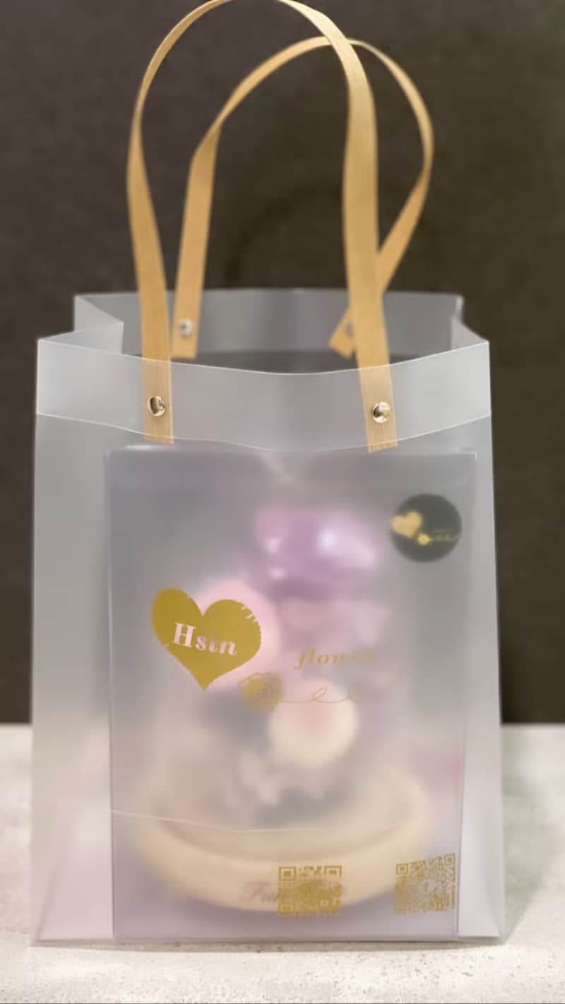 夢幻大玻璃鐘罩 不凋花 夜燈 永生花花盅 情人節禮物 生日禮物