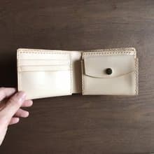 真皮短夾│手工皮夾│植物鞣革│原皮色