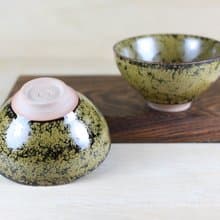 【送禮好物】鱔黃 天目釉 對杯 茶碗 鶯歌名家葉敏祥作品