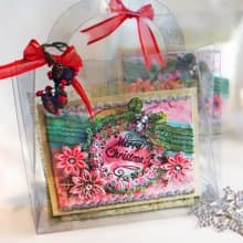 聖誕花圈 永生花卡片 手工卡片 禮盒 (聖誕卡、萬用卡)