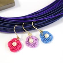 japanese style pierce / mizuhiki / japan / accessory / flower / present