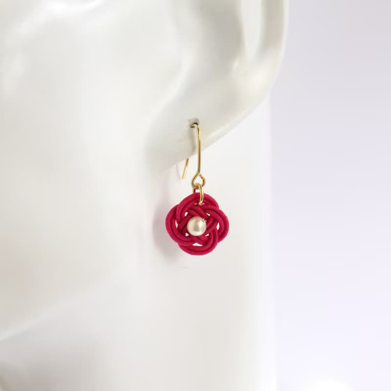 japanese style pierce / mizuhiki / japan / accessory / flower / present