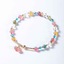 碧璽糖果色白水晶手鍊 | 彩色天然水晶手鍊禮物