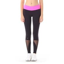 【NAMASTE】Mary 色漾雕塑剪接長褲 - 黑/粉紅