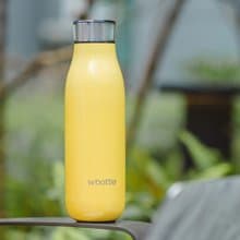 01LIV x wbottle 500ml不銹鋼雙層真空茶滤防漏保溫瓶環保杯黃色