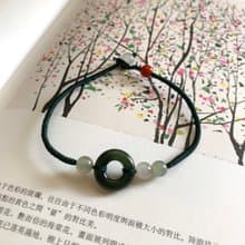售完供欣賞 濃墨如昨。天然和田玉平安扣復古編織手鏈 南紅瑪瑙