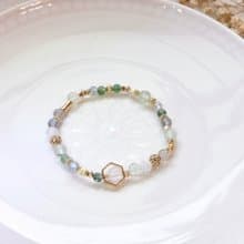 無拘的我 | 白阿賽 灰月光 白月光石 天然水晶手鍊 彈性鍊