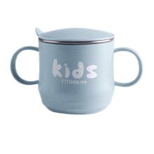 Ti-living 純鈦抗菌兒童-學習雙手柄杯 250ml-藍