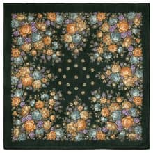 Original Pavlovo Posad Russian Shawl 100% Wool Woolen Scarf 115x115 cm 1870-9