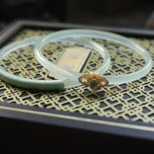 天然玉髓叮噹手鐲對鐲疊帶碧綠色手環