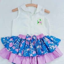 女童炸屁裙/刺繡襯衫/無袖襯衫/安全褲裙/手作童裝