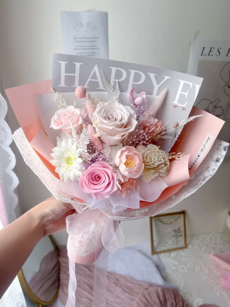 【情人節花禮】flower-of-life 心語玫戀  厄瓜多永生玫瑰花束