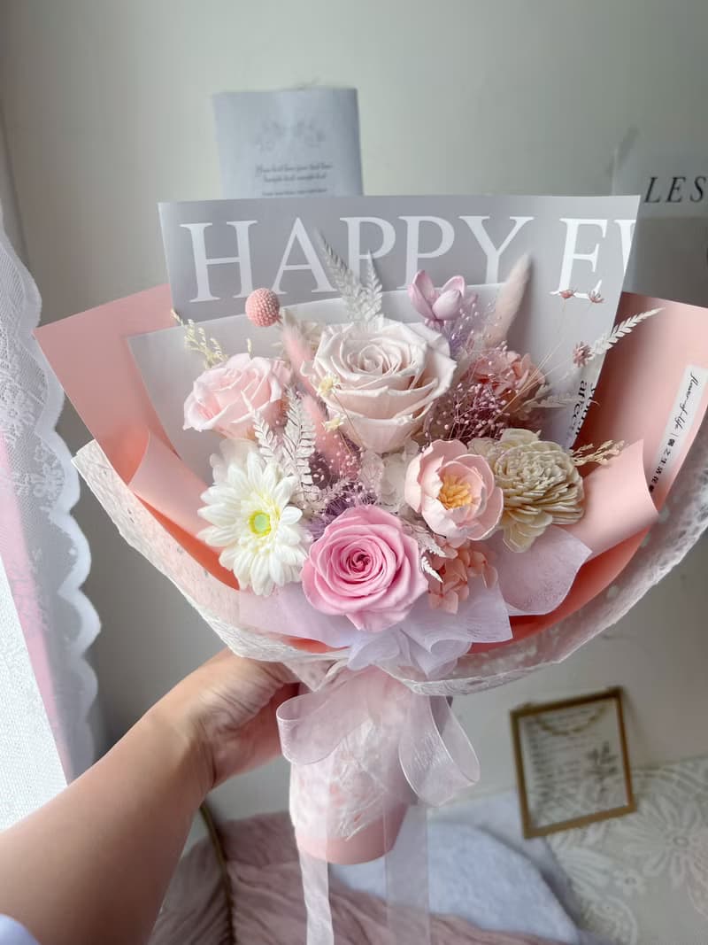 【情人節花禮】flower-of-life 心語玫戀  厄瓜多永生玫瑰花束