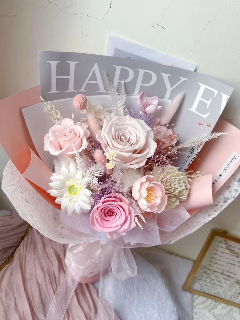 【情人節花禮】flower-of-life 心語玫戀  厄瓜多永生玫瑰花束