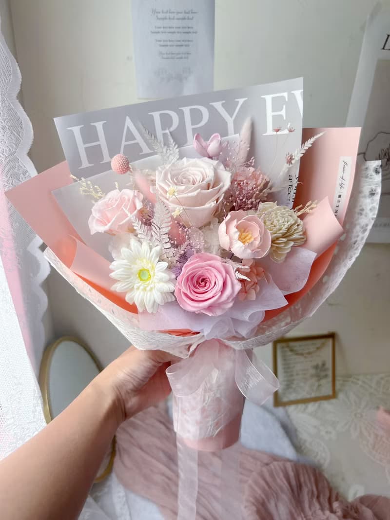 【情人節花禮】flower-of-life 心語玫戀  厄瓜多永生玫瑰花束