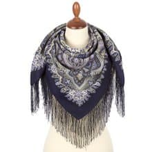Authentic Pavlovo Posad Russian Shawl Scarf Soft 100% Wool 89x89 cm 1850-15