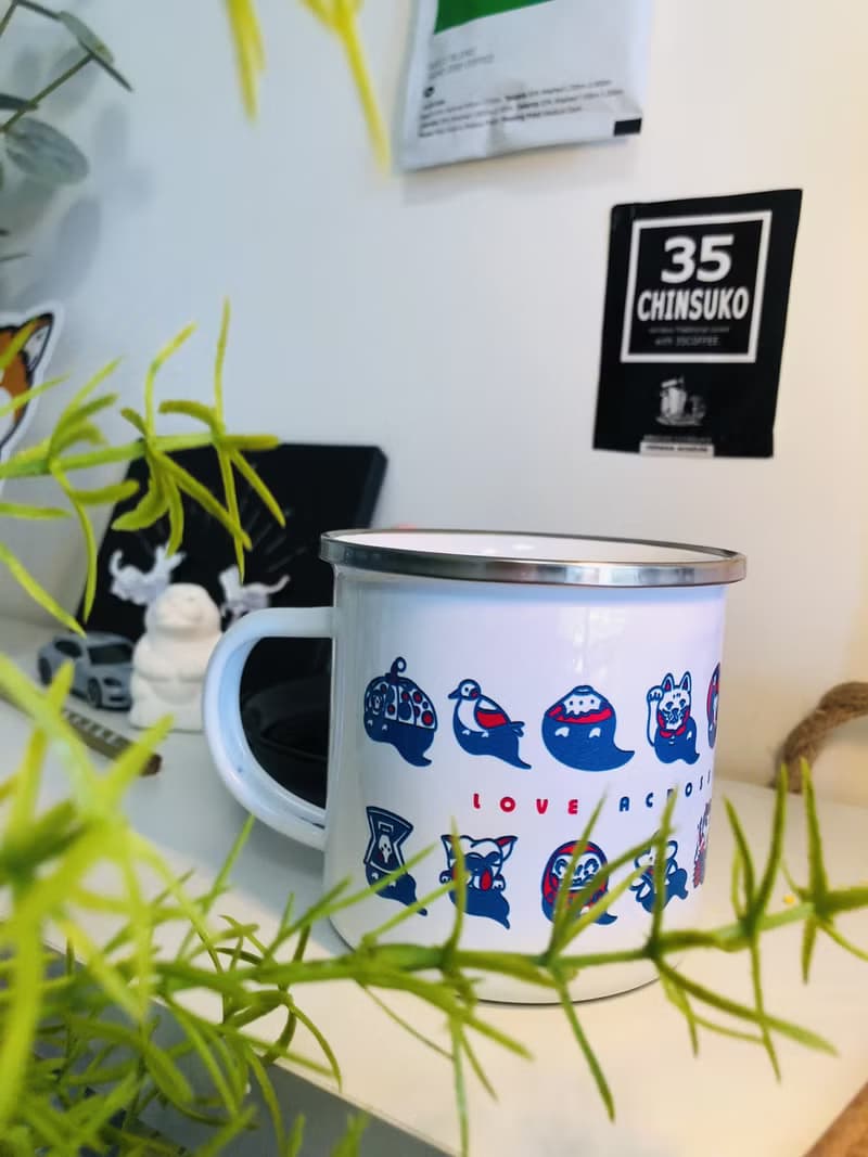 20s飄洋過海日本祭-小鬼幽靈插畫搪瓷杯-濾掛咖啡杯