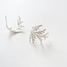 森林系 925純銀 羽翼雪柏 耳環或耳夾 一對 免費送禮包裝
