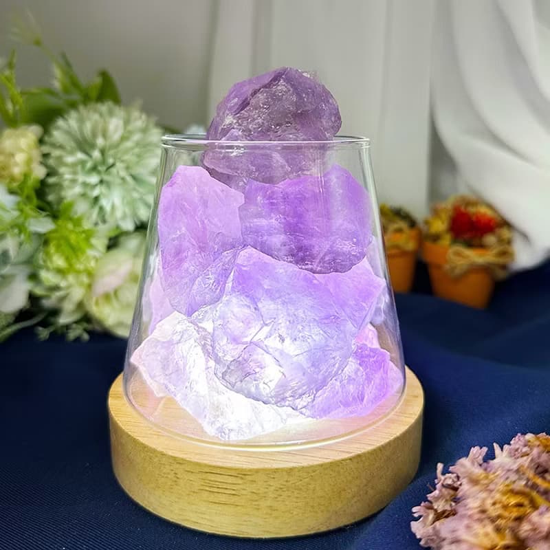 【MU工坊】淺紫水晶擴香石/水晶擴香燈/碎石/室內香薰/淨化小夜燈