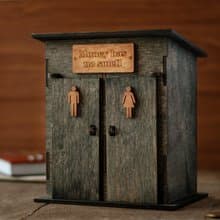 Personalized wood piggy bank with two locks Toilet piggy bank Adult gift