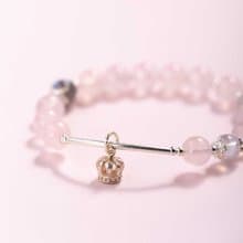 粉水晶月光石拉長石925純銀手鍊 | 天然水晶手鍊禮物
