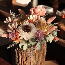 - 日系雜貨風木頭盆花 (四款) - 乾燥花 盆花 開幕禮 新居禮 花禮