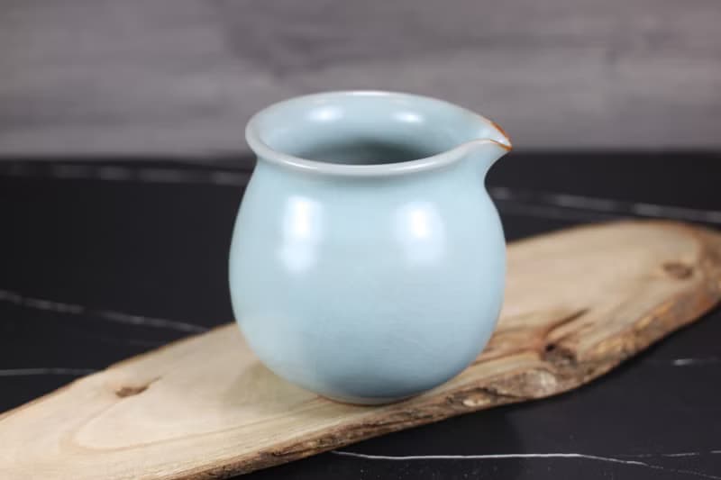 【母親節禮物】360~400ml 汝窯無把 手拉坯 咖啡下壺 茶海 公道杯