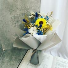 【畢業花束】商學院|管理學院|畢業花|畢業乾燥花|永生花|向日葵