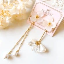 PUREST HOME 白繡球女神の不凋花(不對稱-可拆式)垂墜耳環/附禮盒