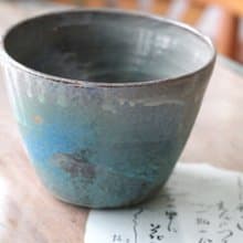 手拉坏大容量綠色系陶碗/陶盆/花器