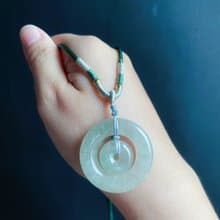 天然緬甸玉翡翠 厚庄 蜜糖 子母扣 項鍊 禮物 jadeite 長輩禮