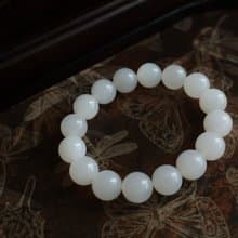 天然和田玉白玉手鏈羊脂玉手鏈肉質細膩顏色白潤冰底羊脂水頭足