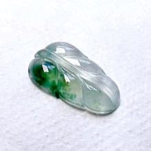 【一葉致富】高冰種飄綠花翡翠葉子 | 天然緬甸玉A貨翡翠 | 送禮