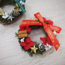 迷你聖誕小花圈/不凋花/永生花/聖誕樹/聖誕禮物/交換禮物
